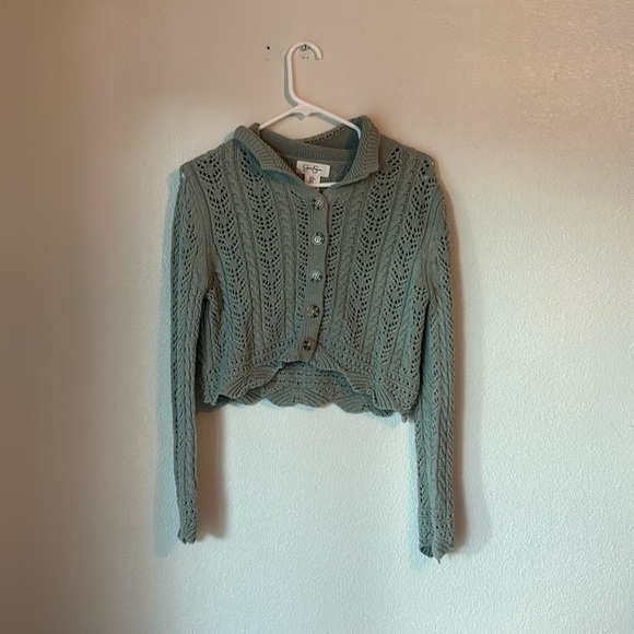 Jessica Simpson Green Knitted Long Sleeve Cardigan - Picture 1 of 10